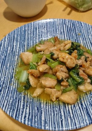 鶏もも肉と小松菜の甘酢炒め-レシピのメイン写真