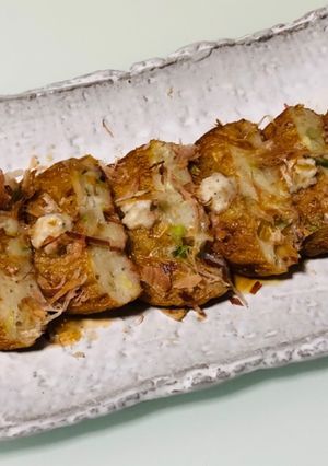 焼きさつま揚げにねぎ塩チューブ&めんつゆ-レシピのメイン写真