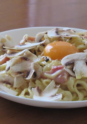 ベーコンとマッシュルームのチーズパスタ-レシピのメイン写真