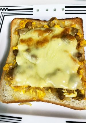 納豆、玉ねぎ チーズのサンドイッチ-レシピのメイン写真