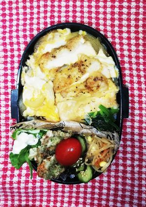高校男子弁当♡チキンカツ煮丼6/4-レシピのメイン写真