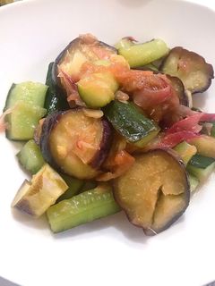 夏野菜とみょうがの梅酢煮-レシピのメイン写真