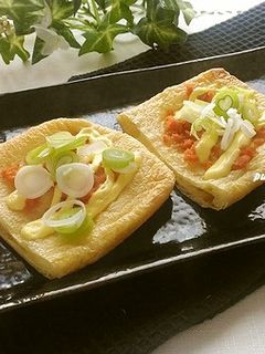 トースターで!鮭フレークの油揚げトースト-レシピのメイン写真
