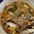お一人様簡単洋風ウスターキムチ味根菜青椒肉絲風