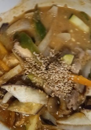お一人様簡単洋風ウスターキムチ味根菜青椒肉絲風-レシピのメイン写真