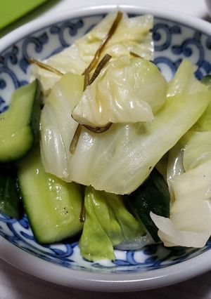 胡瓜とキャベツの中華塩こぶあえ-レシピのメイン写真