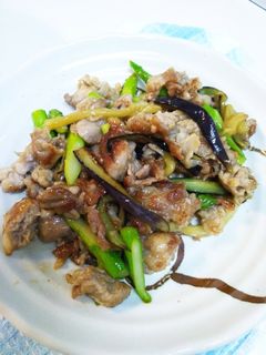 豚こま茄子アスパラの醤油みりん炒め♪-レシピのメイン写真