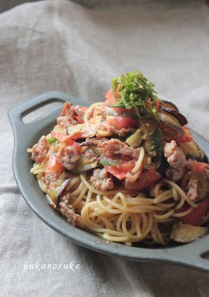 なすとトマトの甘味噌パスタ-レシピのメイン写真