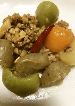 ３色こんにゃくと挽肉の味噌炒め-レシピのメイン写真