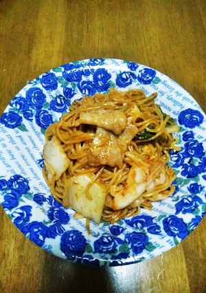 梨湖の簡単時短!キムチ焼きそば-レシピのメイン写真