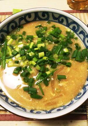 玉ねぎ　えのき　卵味噌汁-レシピのメイン写真