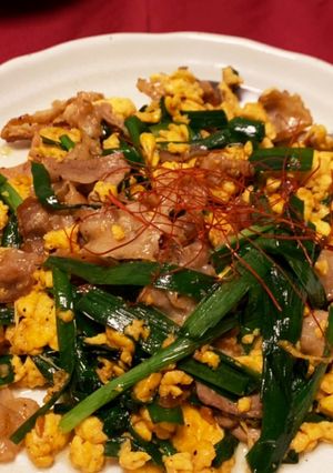 ご飯がすすむ！豚バラニラたま炒め-レシピのメイン写真