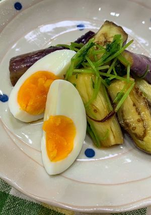 ひとりごはん ナスと豆苗のレンチンおかず-レシピのメイン写真