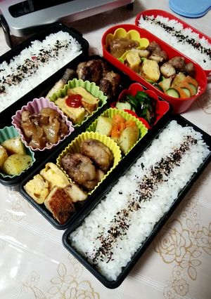 ♪主人＆息子＆娘のお弁当♪-レシピのメイン写真