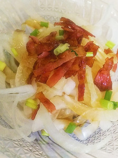 簡単!新玉ねぎベーコンポン酢かけ♪-レシピのメイン写真