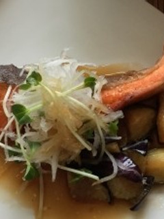 鮭となすのさっぱり揚げ浸し(透析食)-レシピのメイン写真