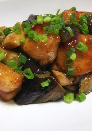 鶏むね肉となすとエリンギの照り炒め-レシピのメイン写真
