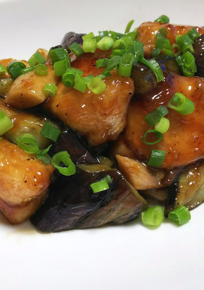 鶏むね肉となすとエリンギの照り炒め-レシピのメイン写真