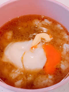 夏に冷たいお茶漬け、温玉味噌バタ麦茶漬け-レシピのメイン写真