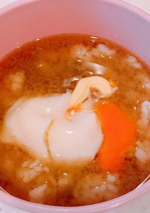 夏に冷たいお茶漬け、温玉味噌バタ麦茶漬け-レシピのメイン写真