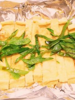 あげ焼き絹さや添え-レシピのメイン写真