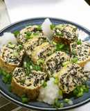 芽ヒジキたっぷりの味付きだし巻き卵
