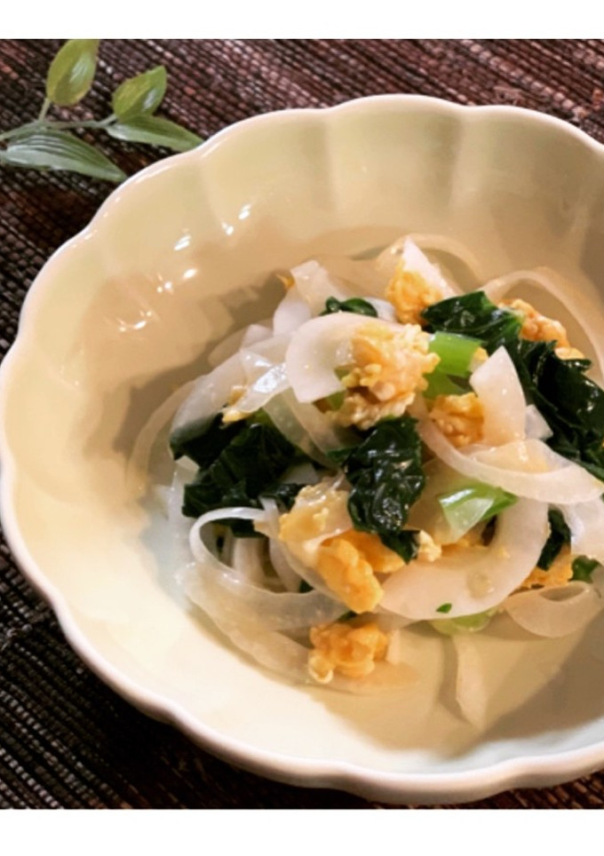 新玉ねぎと青菜の和え物-レシピのメイン写真