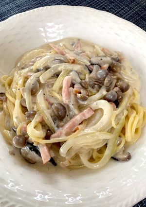 簡単！きのことベーコンのクリームパスタ-レシピのメイン写真