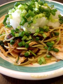 鶏ささみと梅と大葉のおろしポン酢パスタ♪-レシピのメイン写真