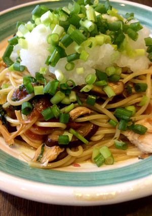 鶏ささみと梅と大葉のおろしポン酢パスタ♪-レシピのメイン写真