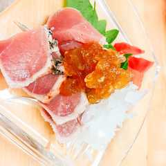 รูปของ マグロのたたき　だしジェル添え