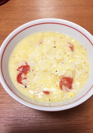 プチトマトと卵のリゾット風お粥-レシピのメイン写真