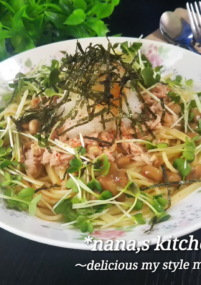超～簡単♪大根とツナと納豆の和風パスタ-レシピのメイン写真