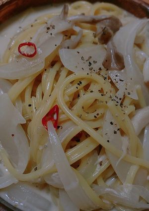 舞茸と玉ねぎのパスタ-レシピのメイン写真