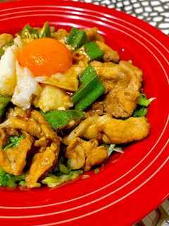 レモン香る!オクラにんにくのさっぱり豚丼-レシピのメイン写真