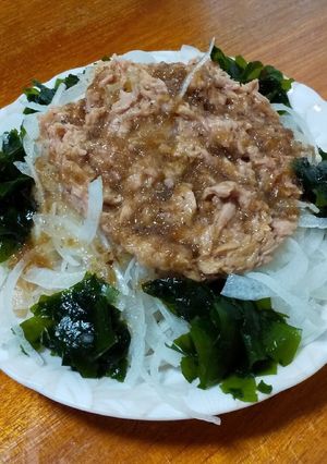 新玉ねぎてワカメとツナのサラダ-レシピのメイン写真