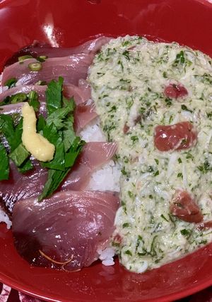 大葉梅とろろの鰹丼-レシピのメイン写真
