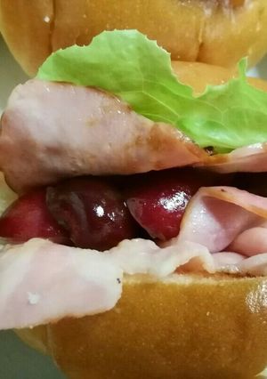 チェリーとベーコンのロールサンドイッチ♪-レシピのメイン写真