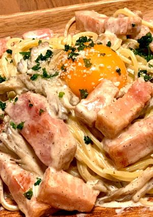 舞茸でポルチーニ茸風☆クリームパスタ-レシピのメイン写真