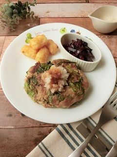 たっぷりレタスのハンバーグ-レシピのメイン写真