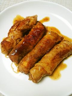 豚巻き絹厚揚げのしょうが焼き-レシピのメイン写真