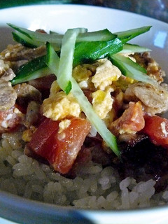 豚玉トマト丼-レシピのメイン写真