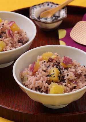 もち米なしで！もちもち♡さつまいもお赤飯-レシピのメイン写真