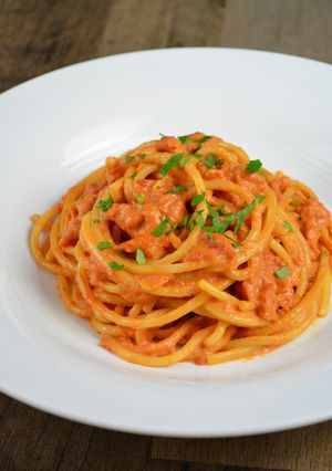 干し桜海老の濃厚トマトクリームパスタ-レシピのメイン写真