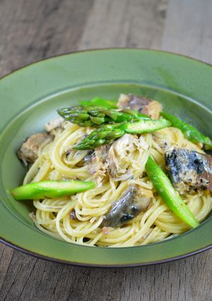 鯖缶とアスパラガスのぺペロンチーノ-レシピのメイン写真