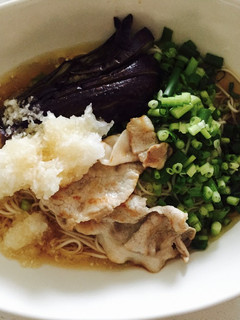 揚げ茄子と豚肉のおろし素麺-レシピのメイン写真