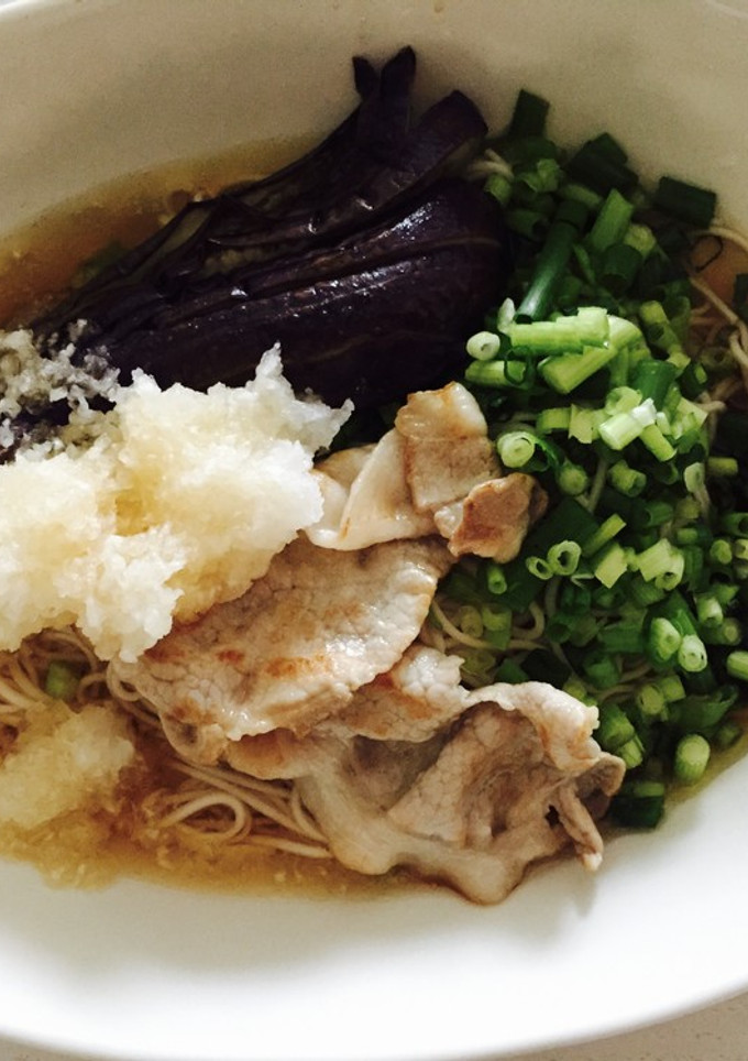 揚げ茄子と豚肉のおろし素麺-レシピのメイン写真