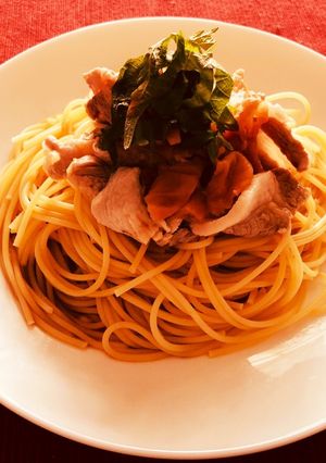 簡単☆梅と豚しゃぶの冷製パスタ-レシピのメイン写真
