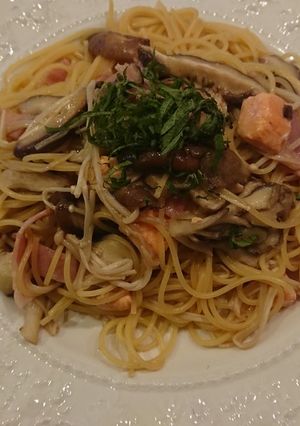 きのこパスタ☆サーモンとベーコン入り♪-レシピのメイン写真