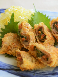 みそピーと豚肉の梅しそ巻き-レシピのメイン写真